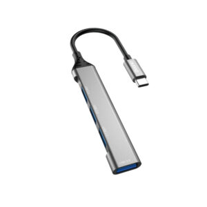 USB hub Dudao 4in1 USB-C - 4x USB-A (3 x USB2.0 / USB3.0) 6.3cm (A16T) – čierna