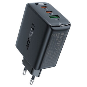 Rýchla sieťová nabíjačka Acefast A41 GaN 65 W 2x USB-C + USB-A, PPS / PD / QC4+ – čierna