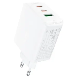 Rýchla sieťová nabíjačka Acefast A41 GaN 65 W 2x USB-C + USB-A, PPS / PD / QC4+ – biela