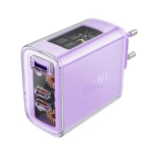 Sieťová nabíjačka Acefast A45 GaN 65 W s 3 portami (1x USB-A, 2x USB-C) – fialová