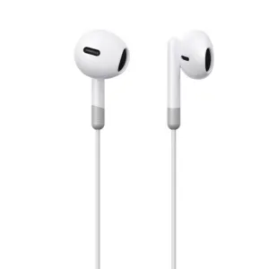 Káblové slúchadlá do uší Joyroom JR-EW01 s konektorom 3,5 mm jack a diaľkovým ovládaním – biela