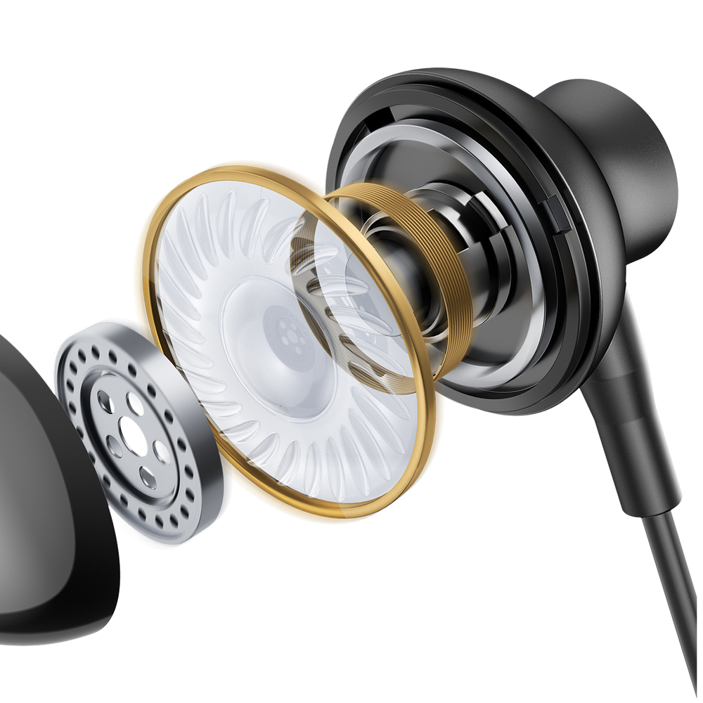 Slúchadlá do uší Joyroom JR-EC07 USB-C, kovové – čierna – Obrázok 3