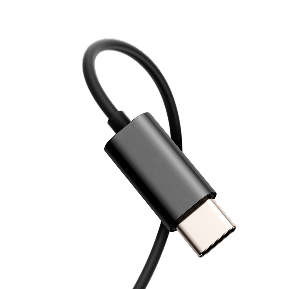 Slúchadlá do uší Joyroom JR-EC07 USB-C, kovové – čierna – Obrázok 2