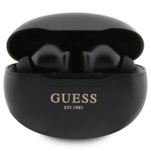 Bezdrôtové slúchadlá Guess GUTWST50EK TWS Bluetooth s dokovacou stanicou, séria Classic EST – čierna