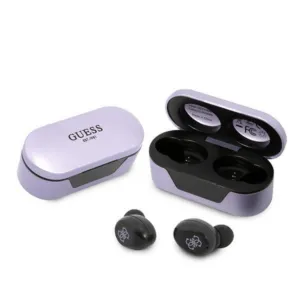 Bezdrôtové slúchadlá Guess GUTWST31EU TWS Bluetooth s dokovacou stanicou – fialová