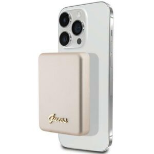 Indukčná powerbanka Guess MagSafe Metal Script Logo 15 W 5000 mAh – zlatá
