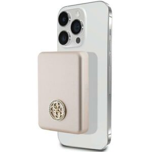 Indukčná powerbanka Guess MagSafe 4G Strassed Metal Logo 5 W 3000 mAh – zlatá