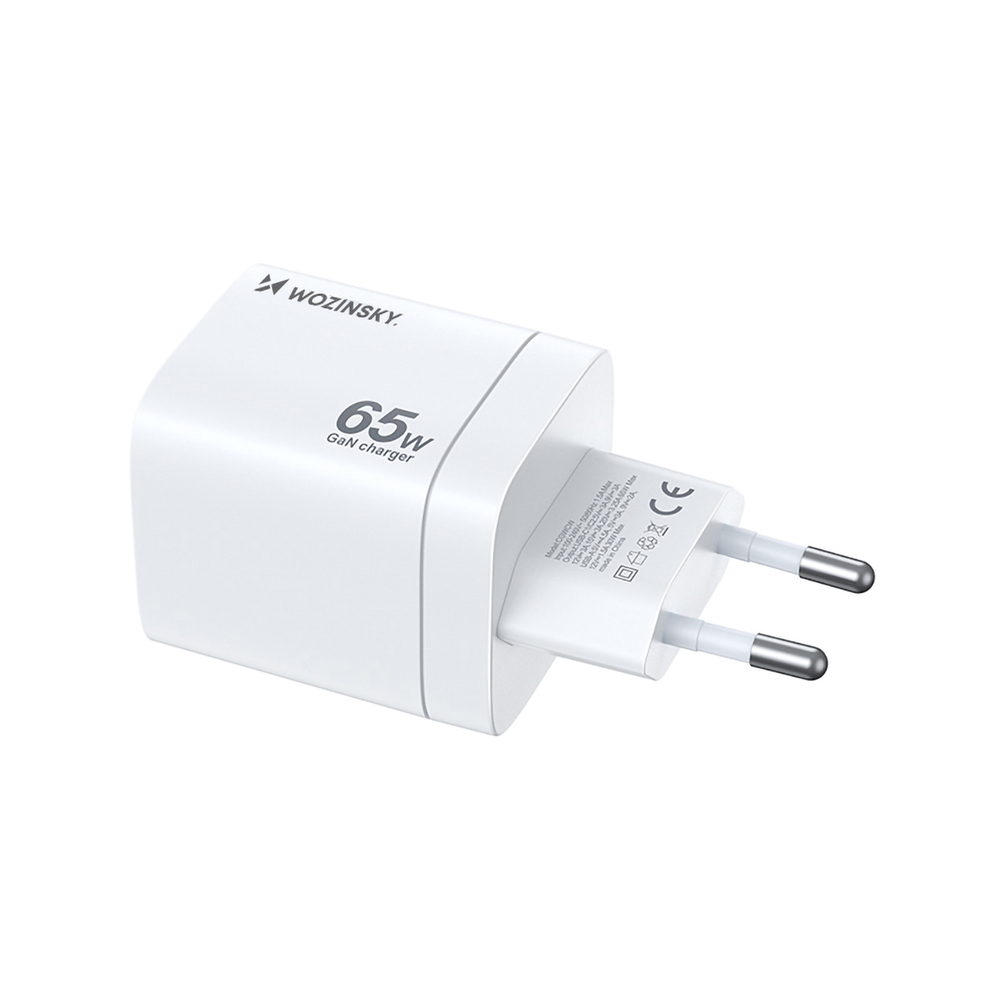 Sieťová nabíjačka Wozinsky CGWCW 65 W GaN USB-A / 2x USB-C – biela – Obrázok 3