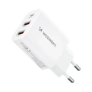 Sieťová nabíjačka Wozinsky CWCUCW 30 W USB-C / 2x USB-A – biela