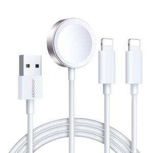 Bezdrôtová nabíjačka Joyroom S-IW007 3-in-1 kábel USB-A - Lightning 1.2m – biela