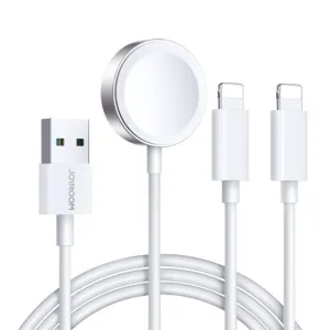 Nabíjací kábel 3v1 Joyroom S-IW007 USB-A s magnetickou nabíjačkou a Lightning, 1,2 m – biela