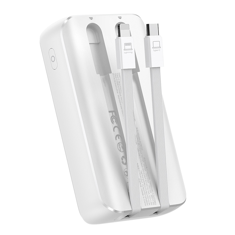 Mini powerbanka Joyroom JR-PBC06 30 W 10 000 mAh so zabudovanými káblami – biela – Obrázok 3