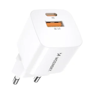 Sieťová nabíjačka Wozinsky CMWCW 20 W USB-C / USB-A – biela