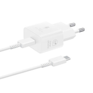 Nabíjačka Samsung EP-T2510XWEGEU 25W SFC GaN s USB-C káblom – biela