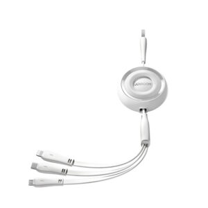 Kábel Joyroom Colorful Series S-A40 navíjacím 3in1 USB-A - USB-C / Lightning / Micro USB 1m – biela