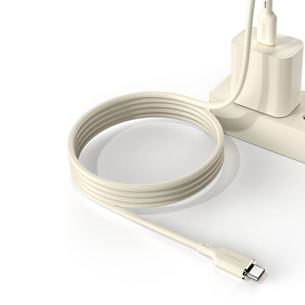 Kábel Dudao L7SF 2v1 USB-C – USB-C / Lightning 100 W 1,2 m – béžová – Obrázok 6