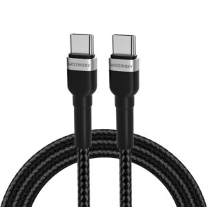 Kábel Wozinsky WNBCC2 USB-C – USB-C PD 65 W, 2 m – čierna