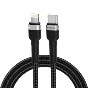 Kábel Wozinsky WNBCL2 Lightning – USB-C PD 30 W, 2 m – čierna