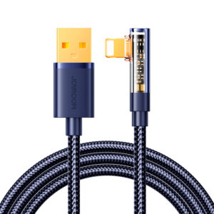 Kábel Joyroom herná S-UL012A6 Lightning (zahnutý) / USB-A (rovný) 2.4A 1.2 m – modrá