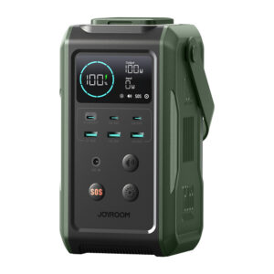 Powerbanka Joyroom JR-PBF10 75 000 mAh 100 W 3x USB-C, 3x USB-A so sklápacou baterkou a rukoväťou – zelená