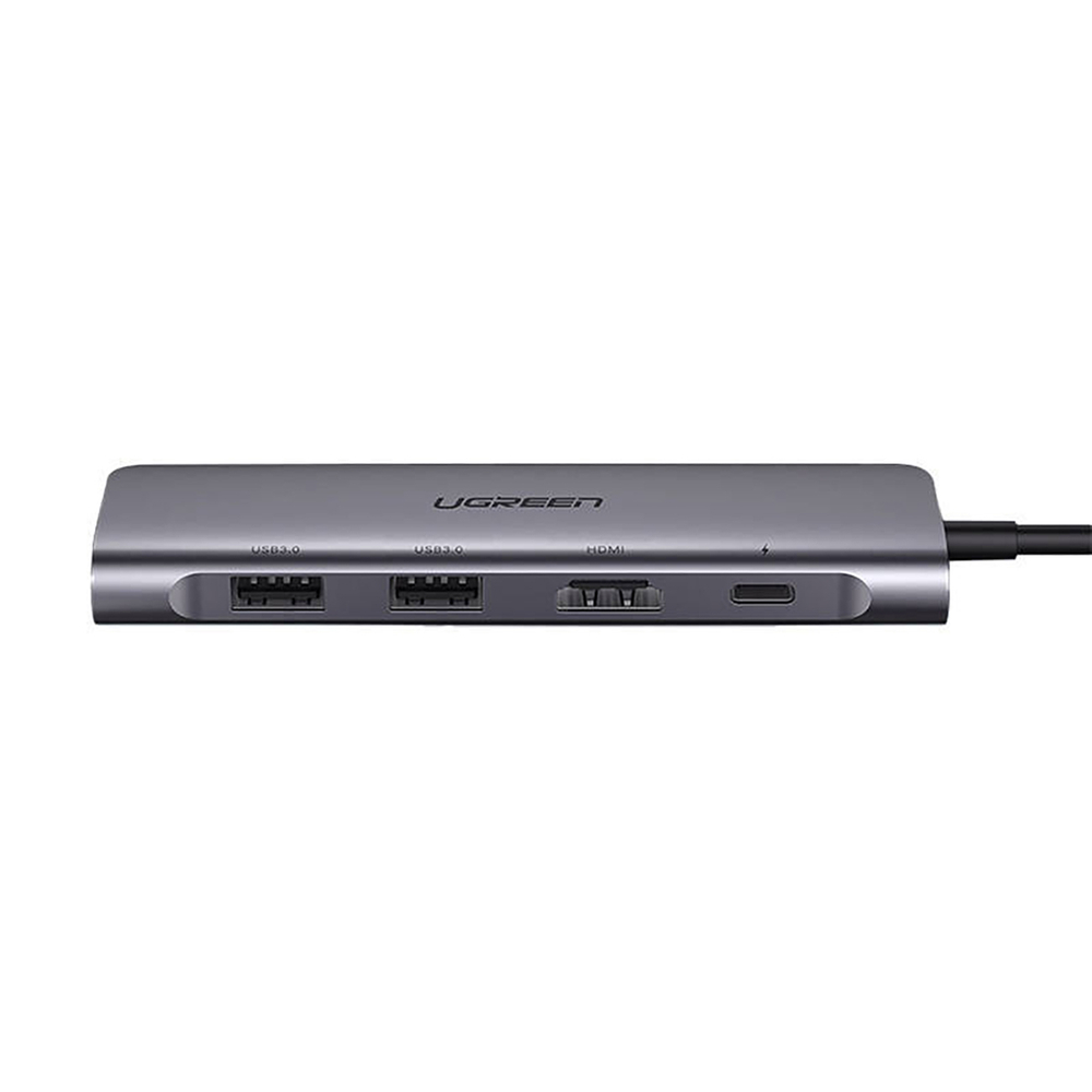 Adaptér Ugreen CM195 6v1 USB-C na HDMI / 2x USB-A 3.0 / USB-C PD / čítačka SD a TF – sivá – Obrázok 3