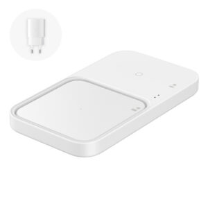 Bezdrôtová nabíjačka Samsung Duo EP-P5400TWEGEU 15 W so sieťovým adaptérom a káblom – biela