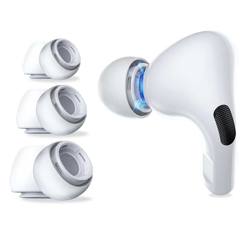 Náhradné koncovky do uší Tech-Protect pre AirPods Pro 1 / 2, veľkosti S / M / L – biela (3 ks)