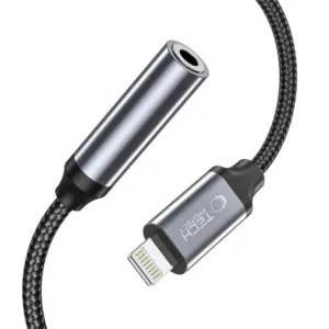 Adaptér Tech-Protect UltraBoost Lightning na 3,5 mm jack – čierna