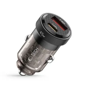 Nabíjačka do auta Tech-Protect CC45W USB-C PD 45 W / USB-A QC 3.0 – čierna