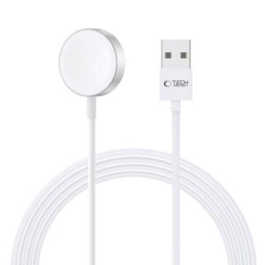Magnetická indukčná nabíjačka Tech-Protect UltraBoost s konektorom USB-A pre Apple Watch 1,2 m – biela