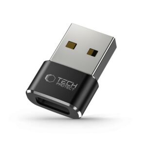 Adaptér Tech-Protect UltraBoost USB-A (samec) na USB-C (samica) – čierna