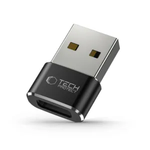 Adaptér Tech-Protect UltraBoost USB-A (samec) na USB-C (samica) – čierna