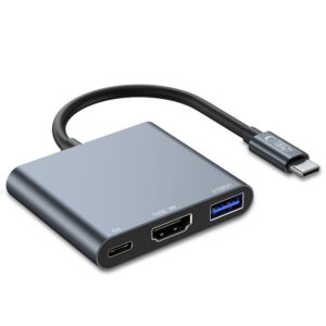 USB hub Tech-Protect V1 3v1 USB-C na USB-A 3.0 / USB-C PD 100 W / HDMI 4K 30 Hz – sivá
