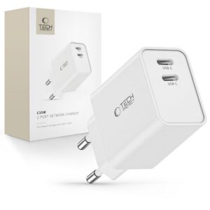 Sieťová nabíjačka Tech-Protect C35W 2x USB-C PD 35 W – biela