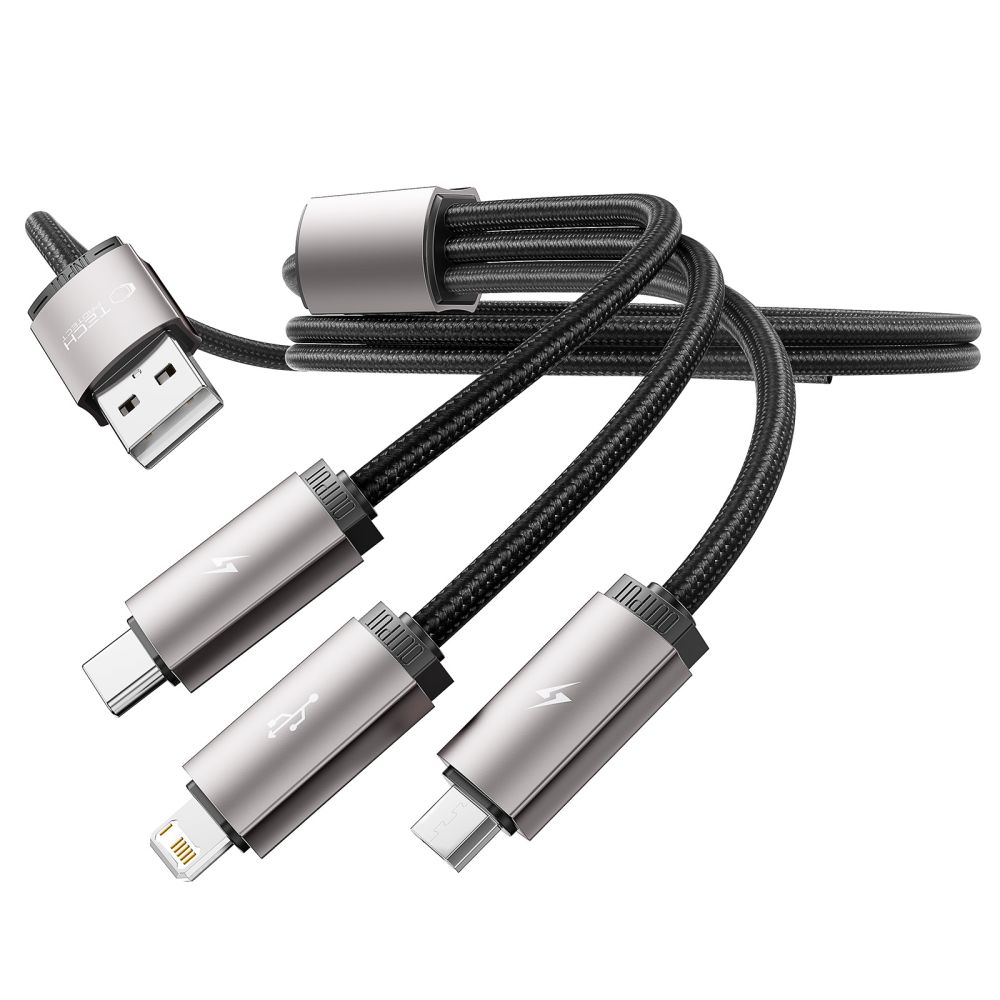 Kábel 3v1 Tech-Protect UltraBoost USB-A – Lightning / USB-C / micro USB 3,5 A, 1 m – sivá – Obrázok 5