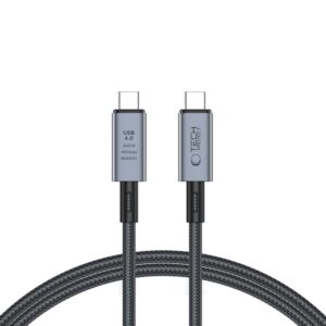 Kábel Tech-Protect UltraBoost Max USB-C 4.0 / USB-C 4.0 PD 240W 8K 40Gbps 1m – sivá