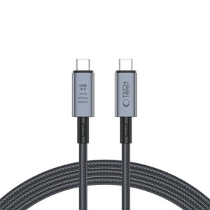 Kábel Tech-Protect UltraBoost Max USB-C 4.0 / USB-C 4.0 PD 240W 8K 40Gbps 2m – sivá