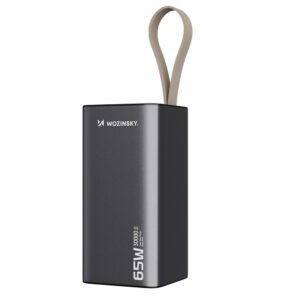 Powerbanka Wozinsky K65+ 65 W 30 000 mAh 2x USB-C, 1x USB-A – sivá