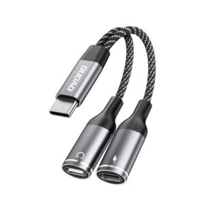Adaptér Dudao L13C+ 2in1 USB-C – sivá