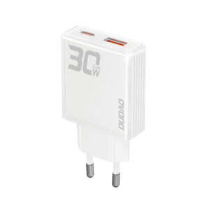 Sieťová nabíjačka Dudao A30EU GaN 30 W USB-A / USB-C – biela