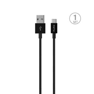 Kábel Puro biela USB-A USB-C 1m – čierna