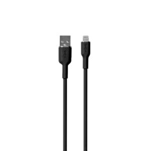 Kábel Puro Soft USB-A - Lightning 1.5m silikónový – čierna