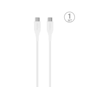 Kábel Puro Plain USB-C – USB-C 2 A, 1 m – biela