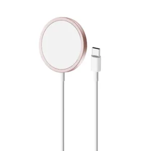Magnetická bezdrôtová nabíjacia stanica Puro USB-C, kompatibilná s MagSafe, 1 m – ružová