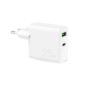 Nabíjačka Puro 25W Power Delivery USB-A USB-C – biela