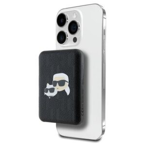 Powerbanka Karl Lagerfeld indukčný KLPB5FPGKSKCHK 16W 5000mAh čierna/čierna Karl&Choupette Head Pin MagSafe