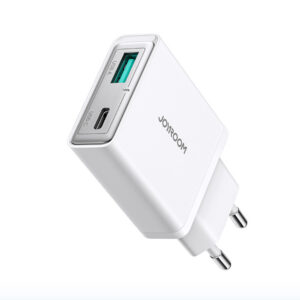 Ultratenká sieťová nabíjačka Joyroom JR-TCF14 20 W USB-A + USB-C – biela
