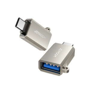 Adaptér Joyroom S-H151 USB-C (samec) / USB-A (samica) s šnúrka na krk Eyelet – strieborná
