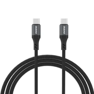 Opletený kábel Dudao L3CC USB-C – USB-C 60 W 1,2 m – čierna