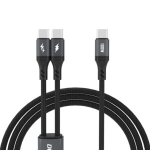 Kábel Dudao L3F 2in1 100W 1.2m 2 x USB-C – čierna